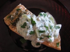 Salmon with Cucumber Yogurt Sauce